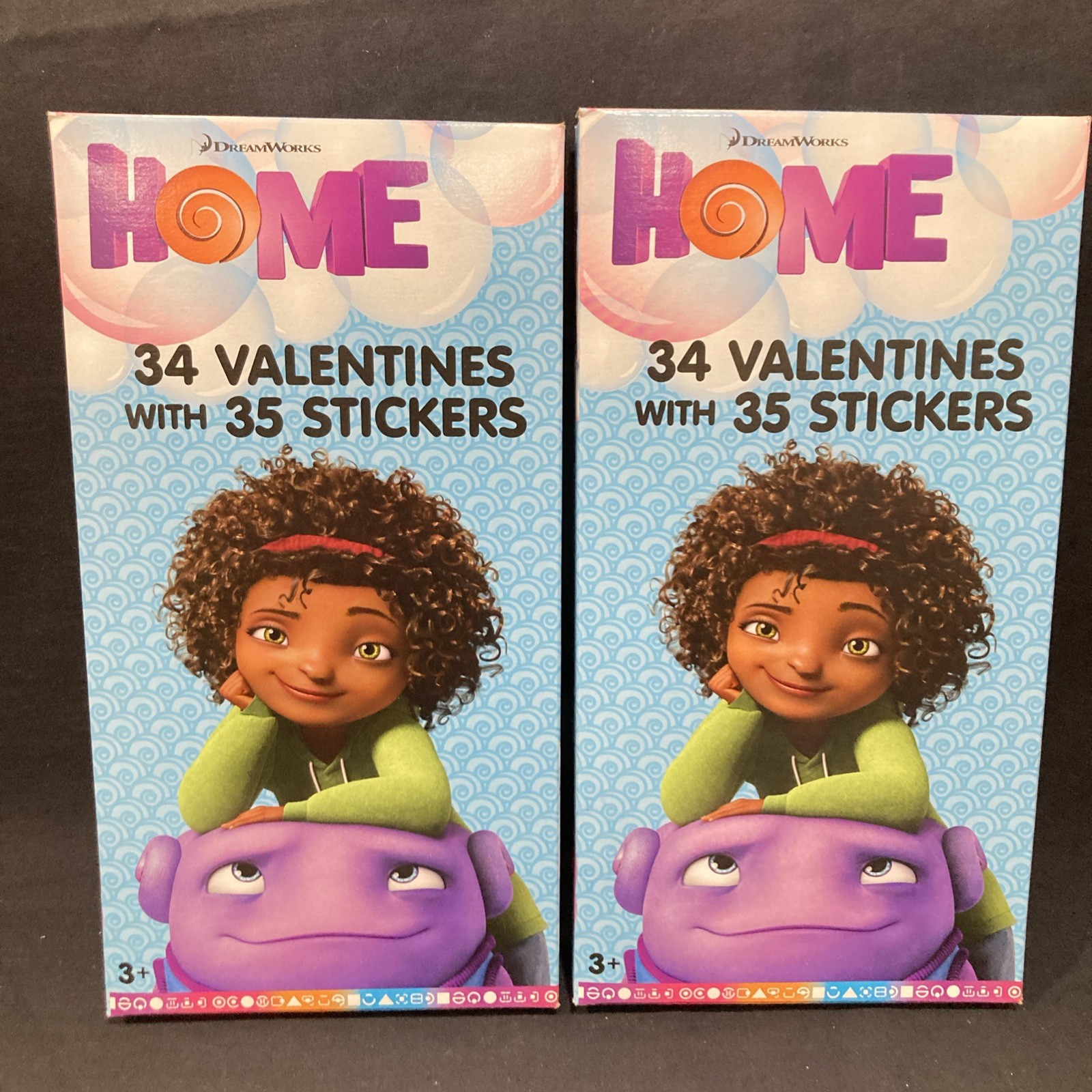 DreamWorks Home 34 Valentines With 35 Stickers Made In USA New (2 Boxes)