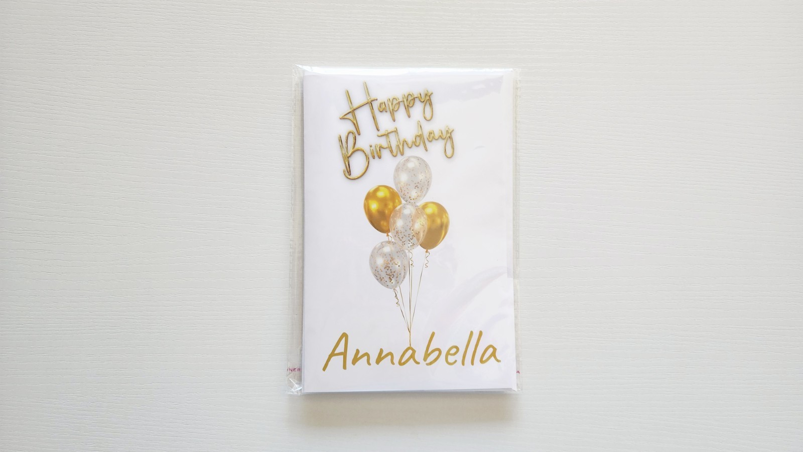 Personalized Birthday Card, Custom Name Birthday Card,Gold Balloon Birthday Card