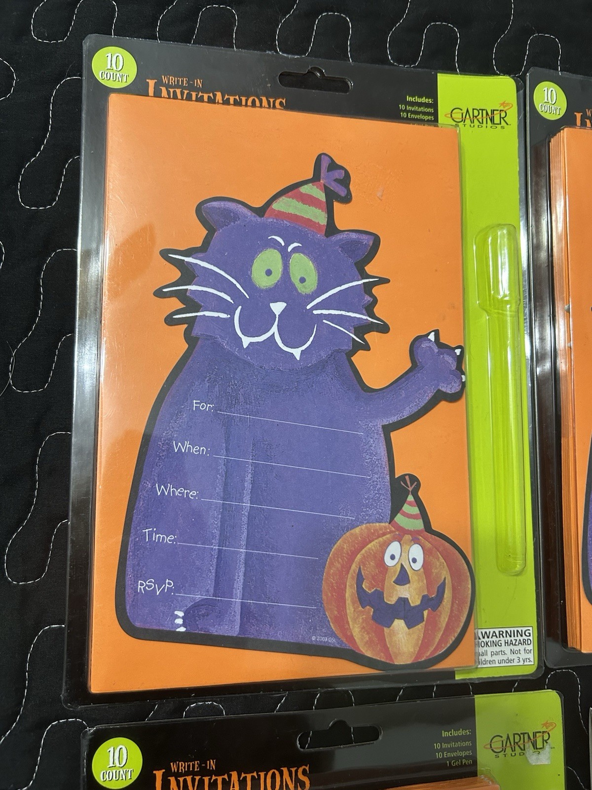 Gartner Studios Purple Cat Halloween Party Invitations 30 count & Letter Banner