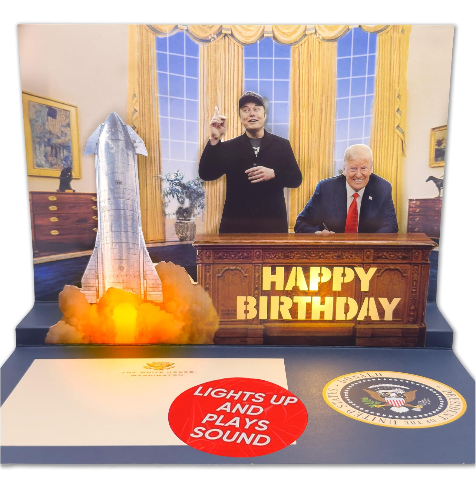 Donald Trump & Elon Pop Up 5×7 inches or A5 (148 x 210 mm), Multicolor