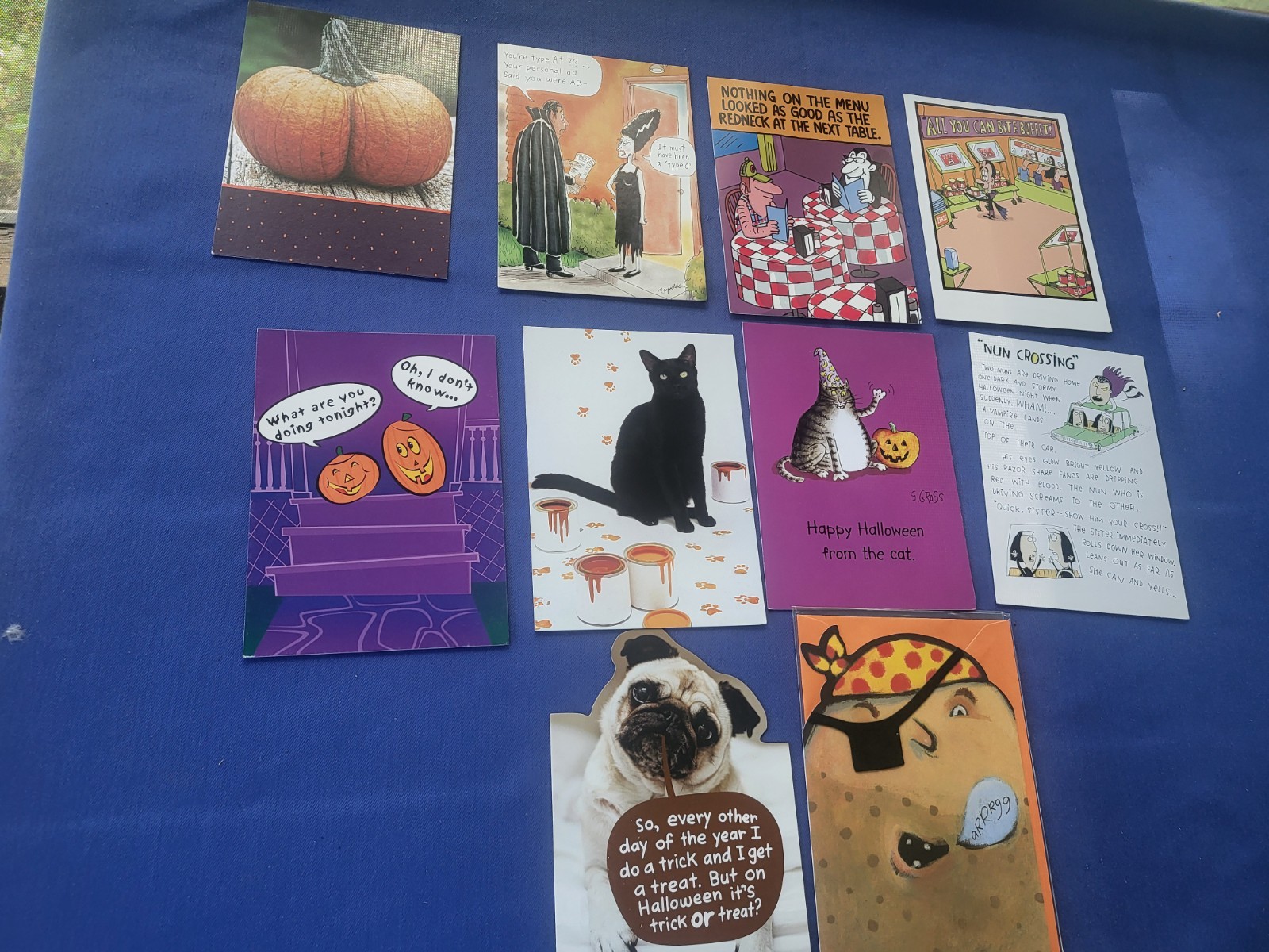 Lot of 50 Recycled Paper Greetings Halloween Cards Funny Designs