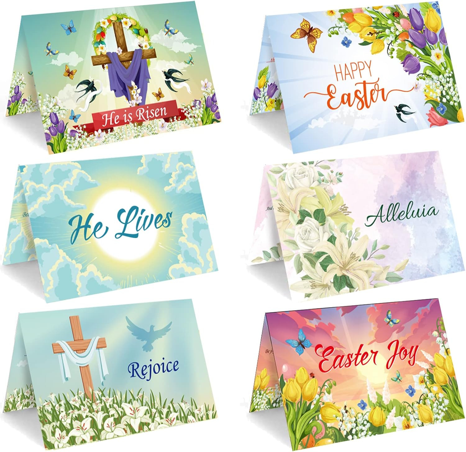 Easter Greeting Cards with Scripture – Includes 24 Cards & Envelopes & Sealing S