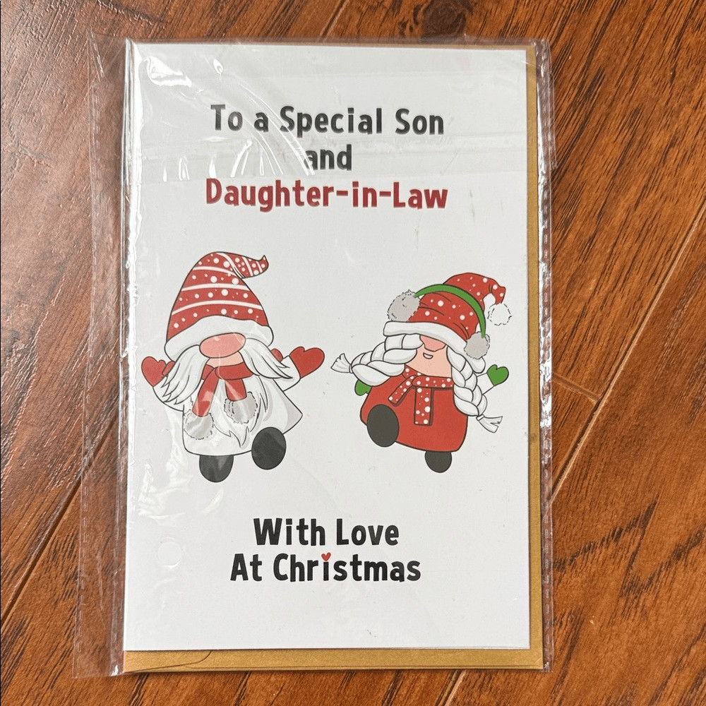 To a Special Son and Daughter-in-Law Christmas Holiday Blank Card Gnomes