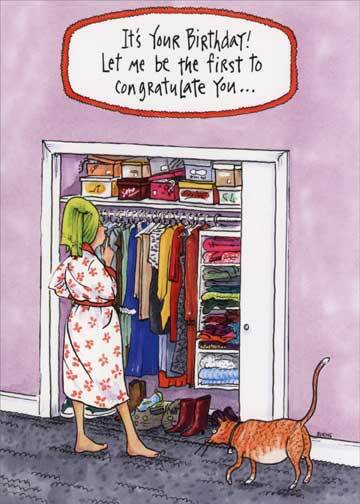 Woman Looking in Closet – Funny Birthday Card – Greeting Card by Oatmeal Studios