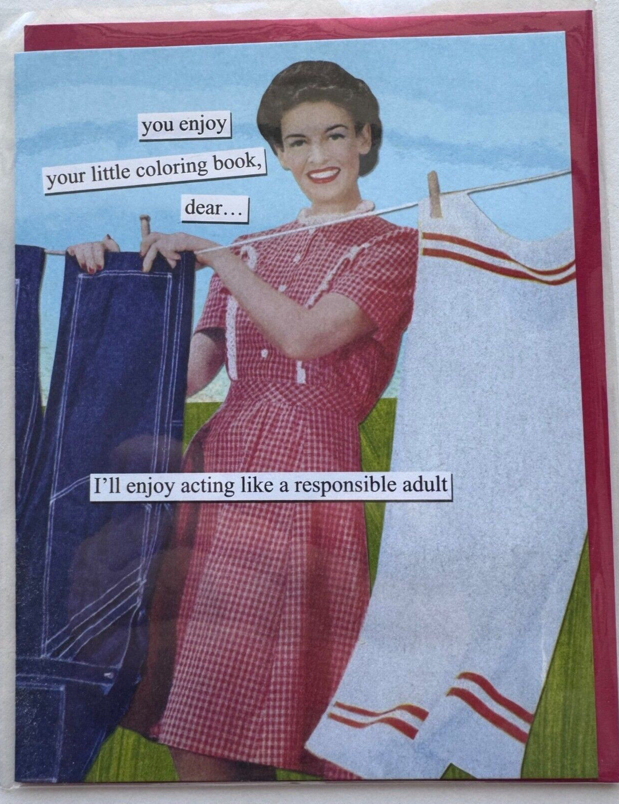 Anne Taintor All Occasion Happy Birthday Retro Greeting Card Clothesline 31834