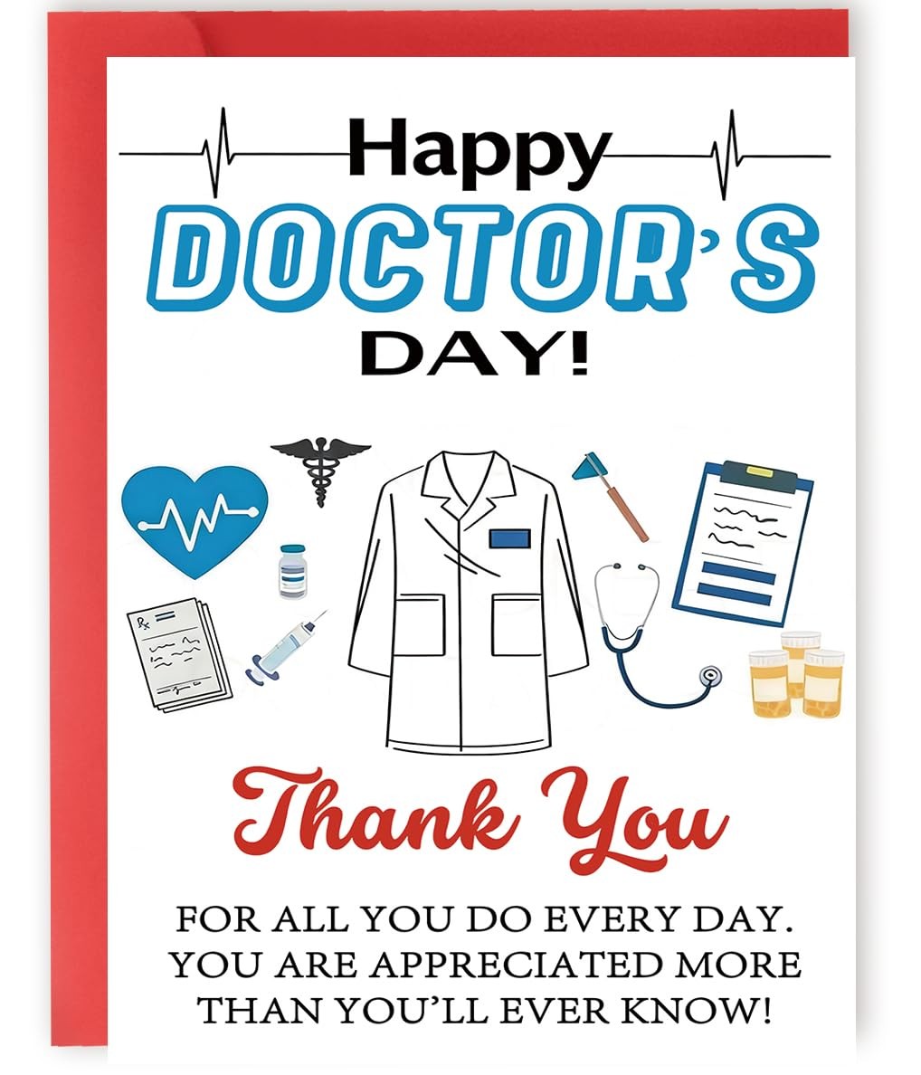 YiKaLus Doctor Appreciation Thank You Card Medical