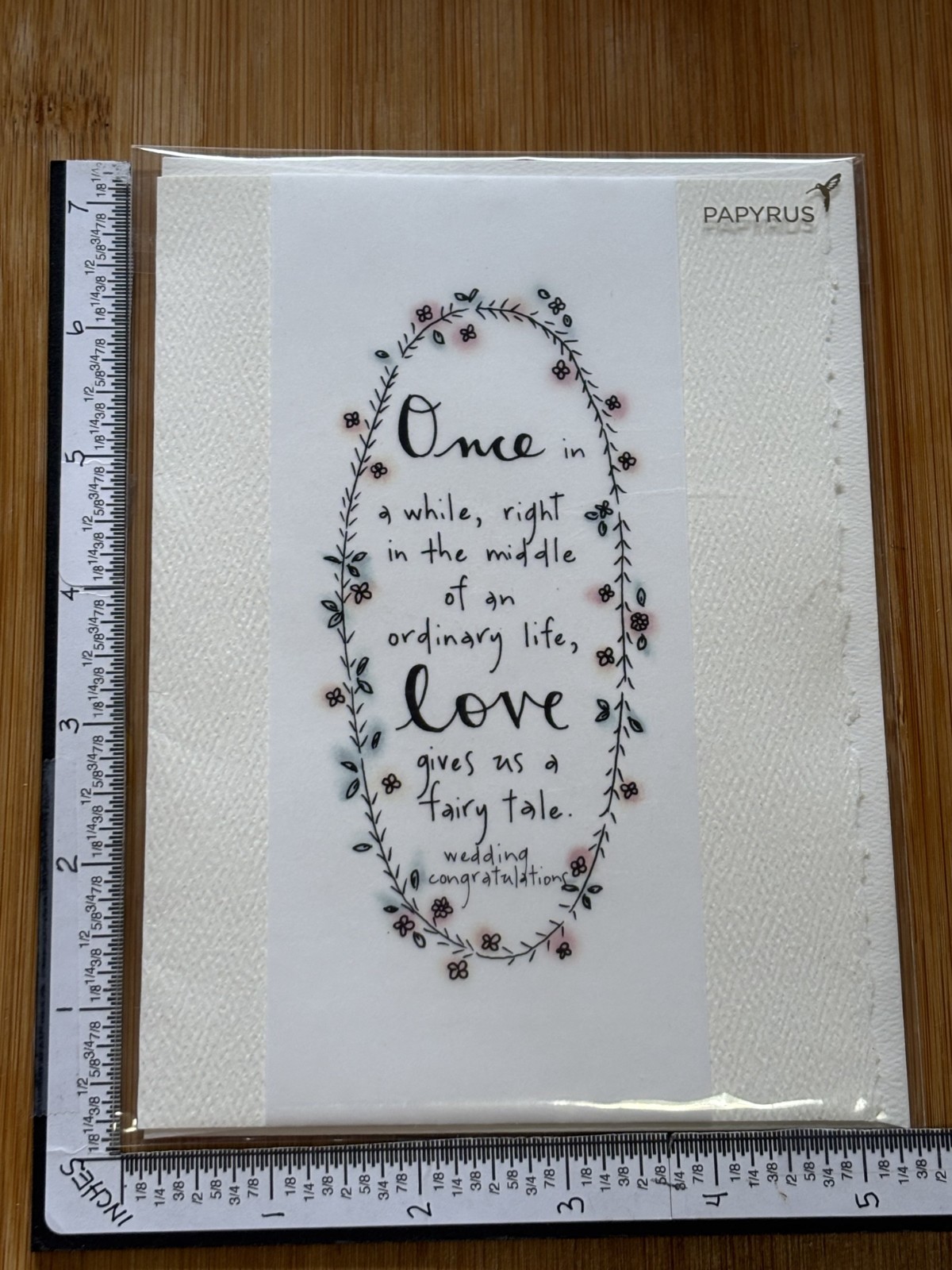 Papyrus Embellished Greeting Card Wedding Congratulations Blank Inside Flat Love