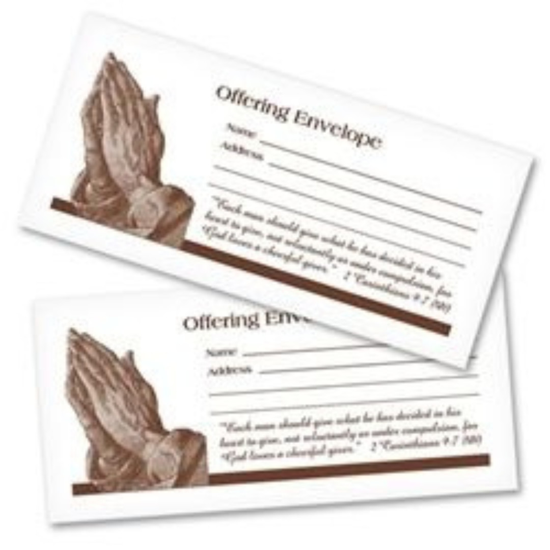 Kingdom Church Offering Envelopes with Praying Hands in Spanish – Pack of 100