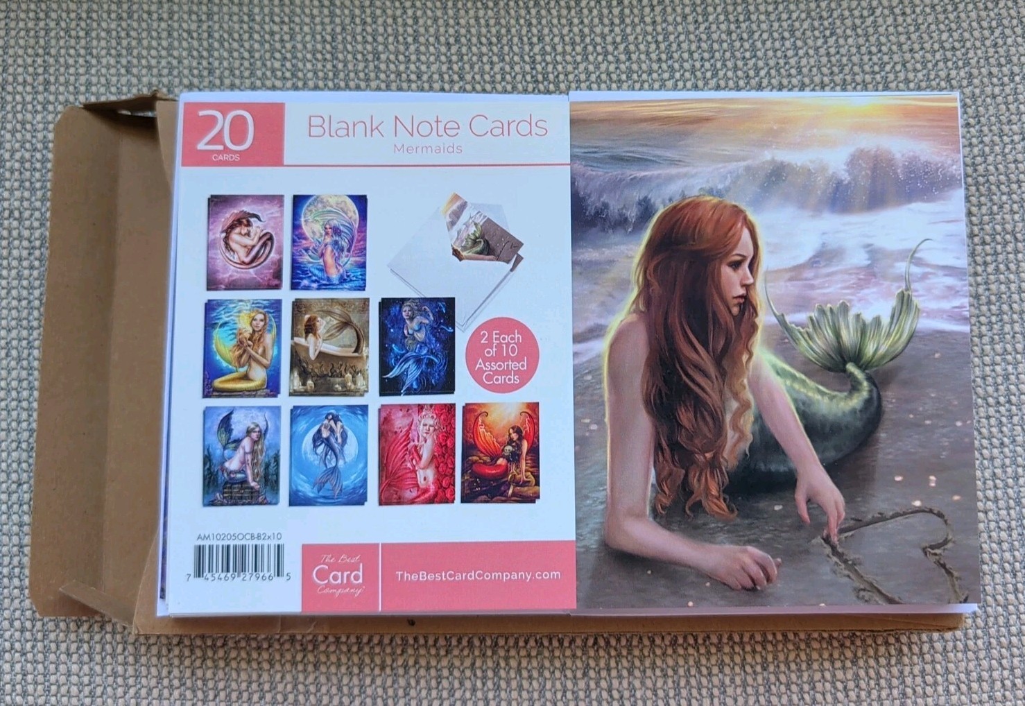 The Best Card Co (20) Blank Mermaid Cards