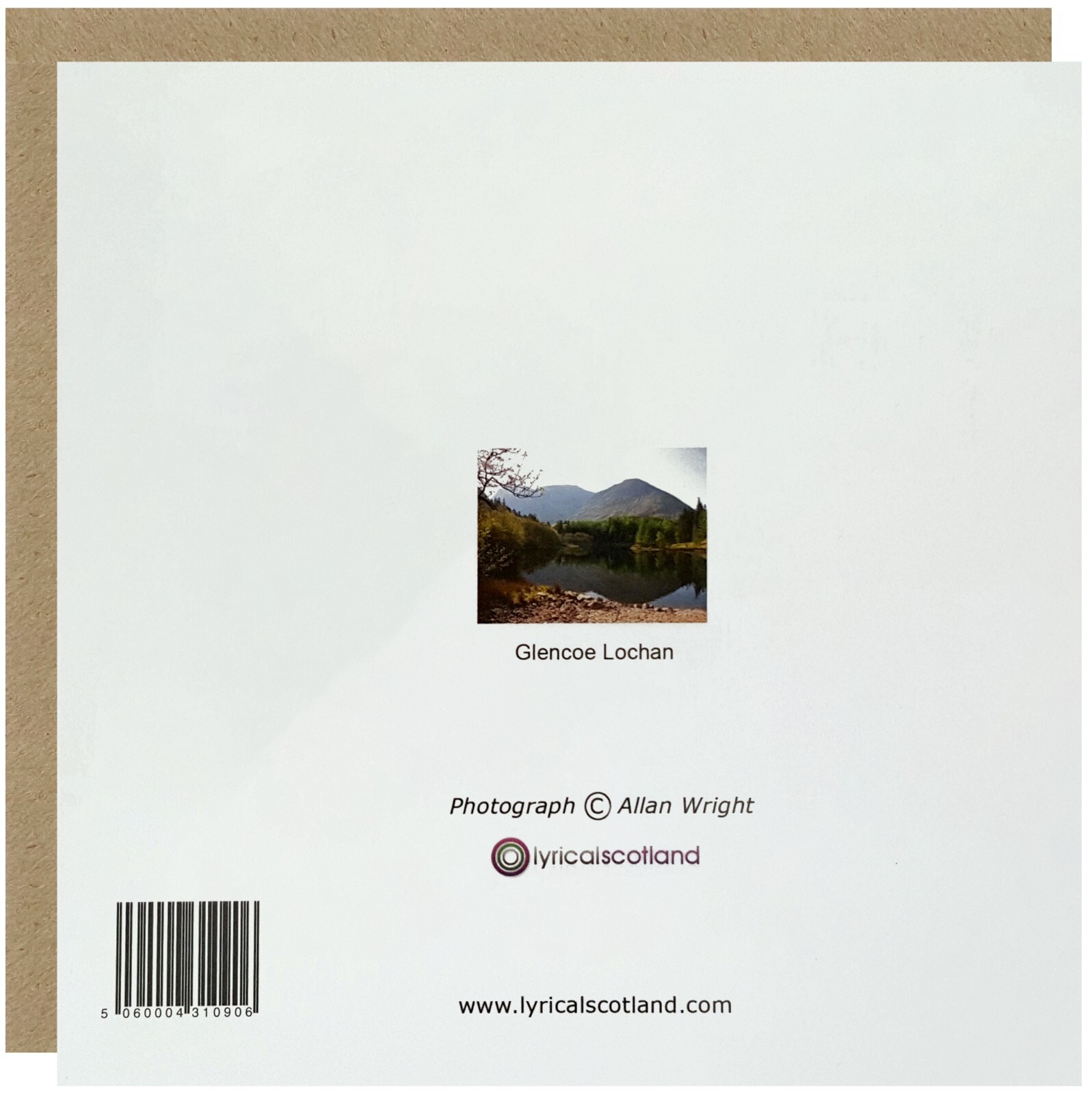 LYRICAL Scotland 6 Set Of 15cm x 15cm Glencoe Lochan Scene of Scotland Birthday