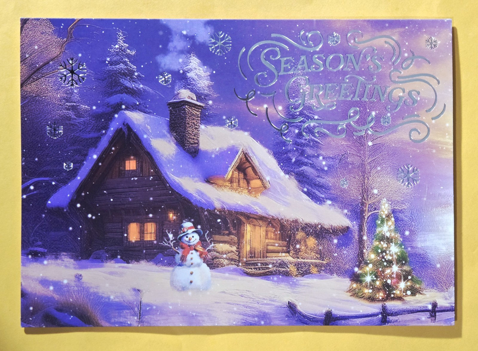 Merry Christmas Greeting Card (+ Envelope 5×7″).