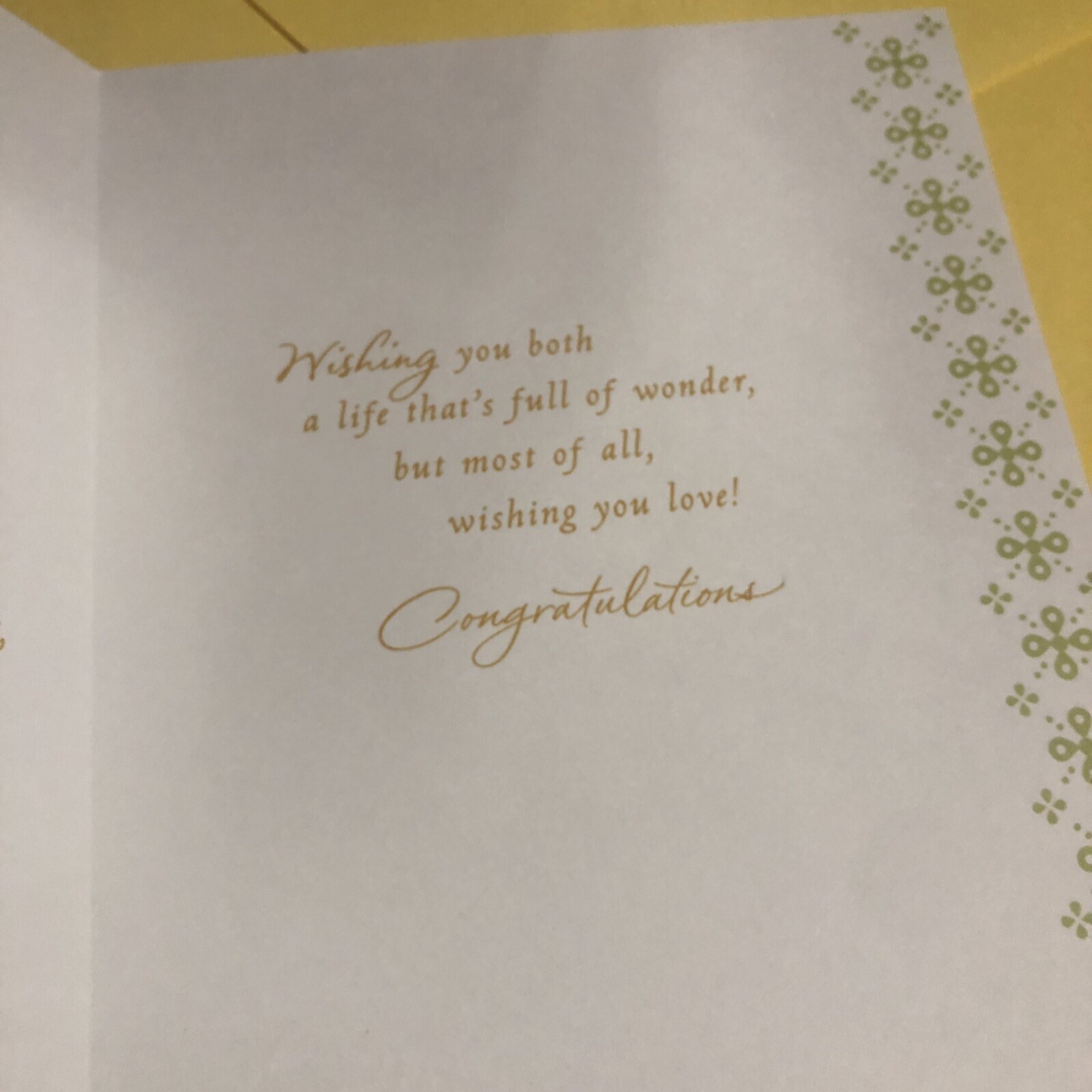 Wedding A Wish For Your Marriage Beautiful 5.5”x8” Large Hallmark Greeting Card