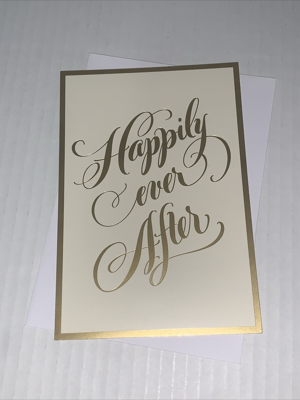 Hallmark Wedding/Congratulations Blank Card: Elegant Gold Happily Ever After