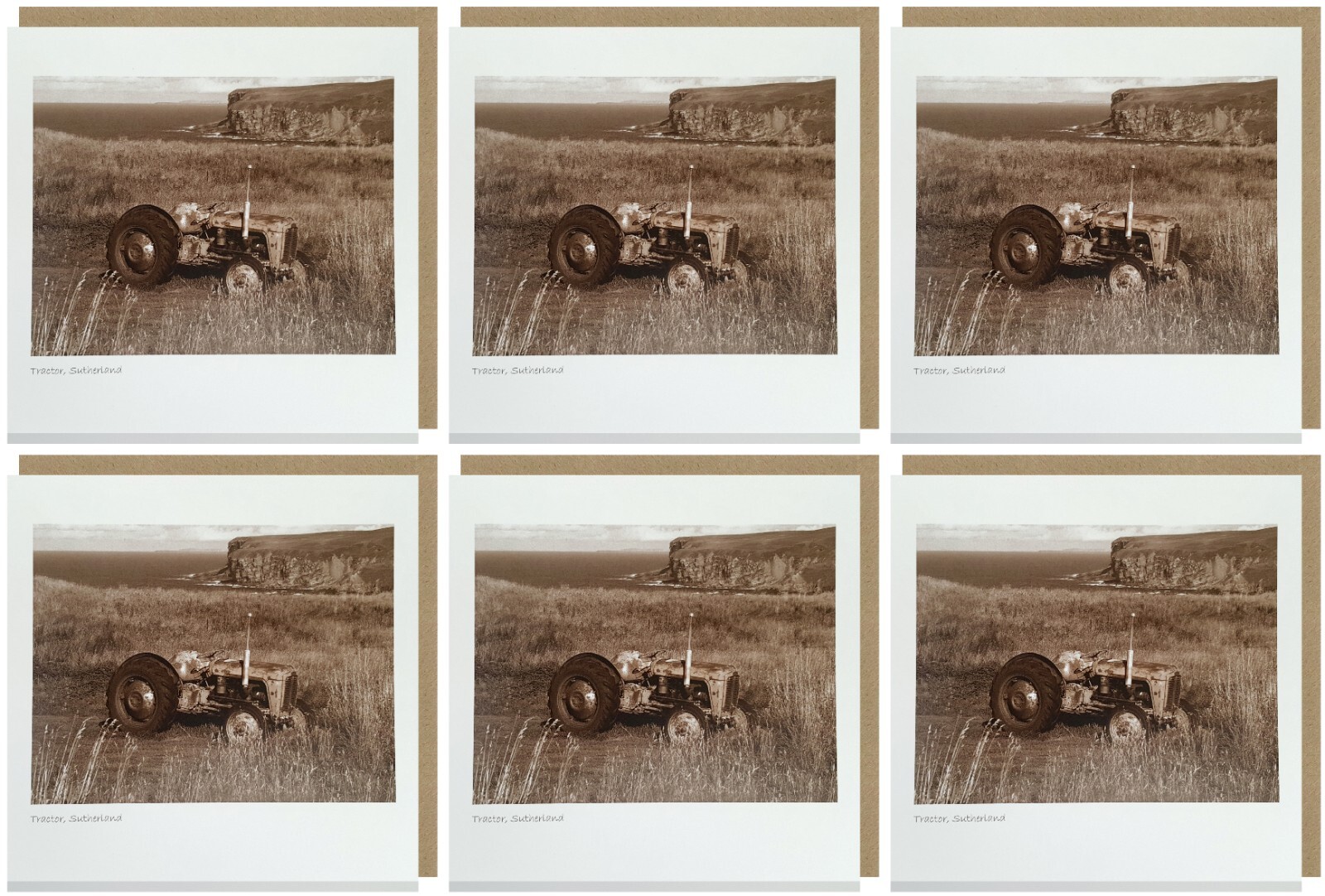 LYRICAL Scotland 6 Set Of 15cm x 15cm Tractor Scenes of Scotland Birthday