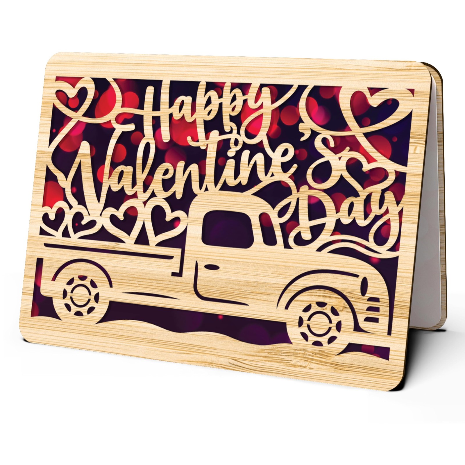 Happy Valentines Day Card for Husband or Boyfriend – Made from Real Bamboo, 5…