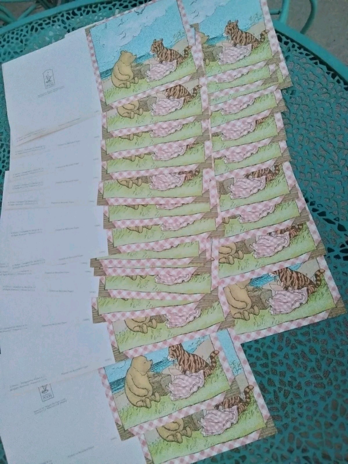 Classic Winnie the Pooh Vtg Michel & Co Disney Cards Lot Milne Disney Blank Note