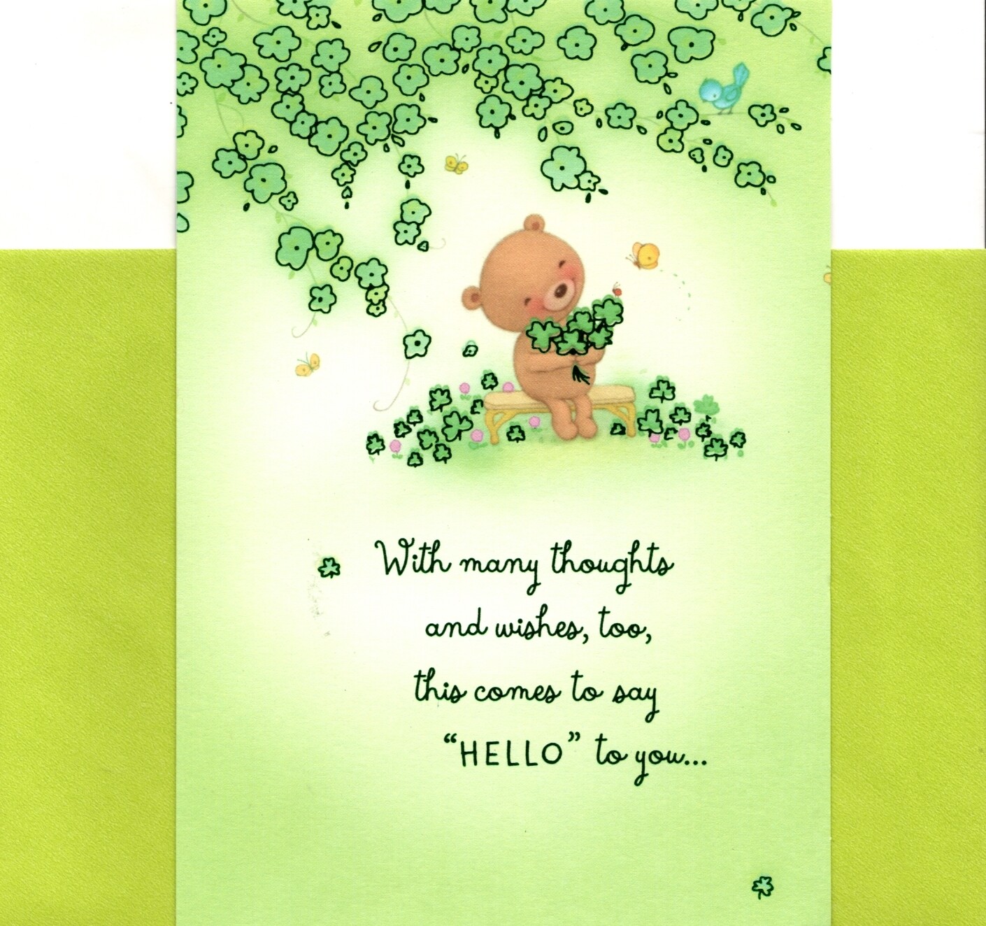 Happy St. Patrick’s Day Lucky Teddy Bear Clover Shamrocks Hallmark Greeting Card