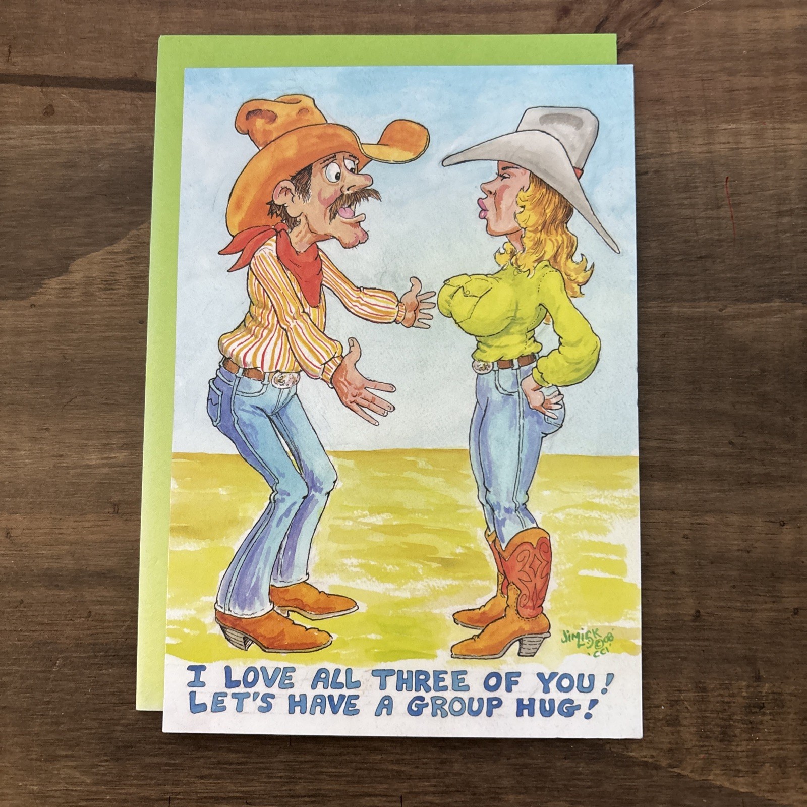 Leanin’ Tree BIRTHDAY Greeting Card “I Love All Three Of You” – Adult Humor