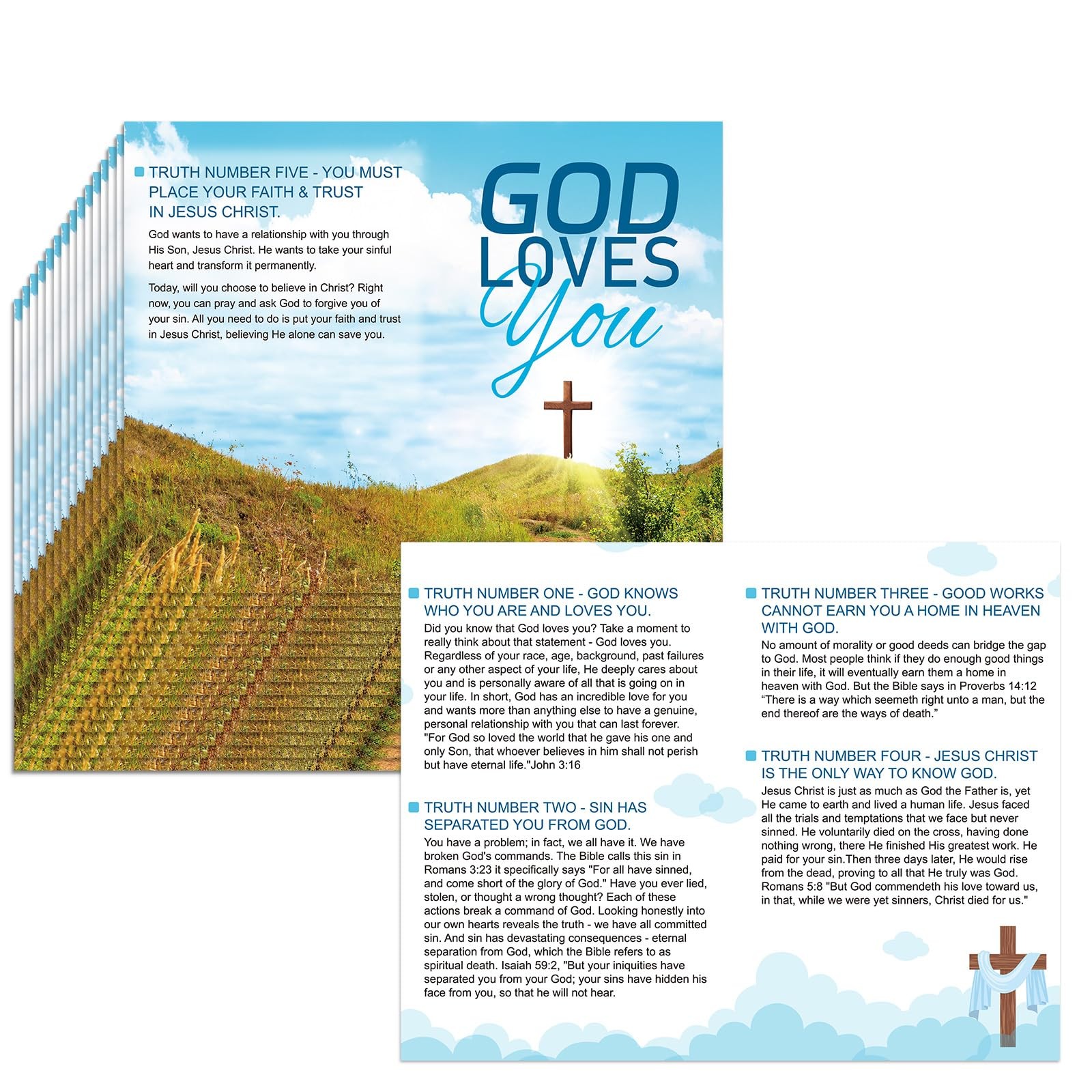 300 Pcs Gospel Tract Card Salvation Plan Cards Bible Tracts Christian Inspira…