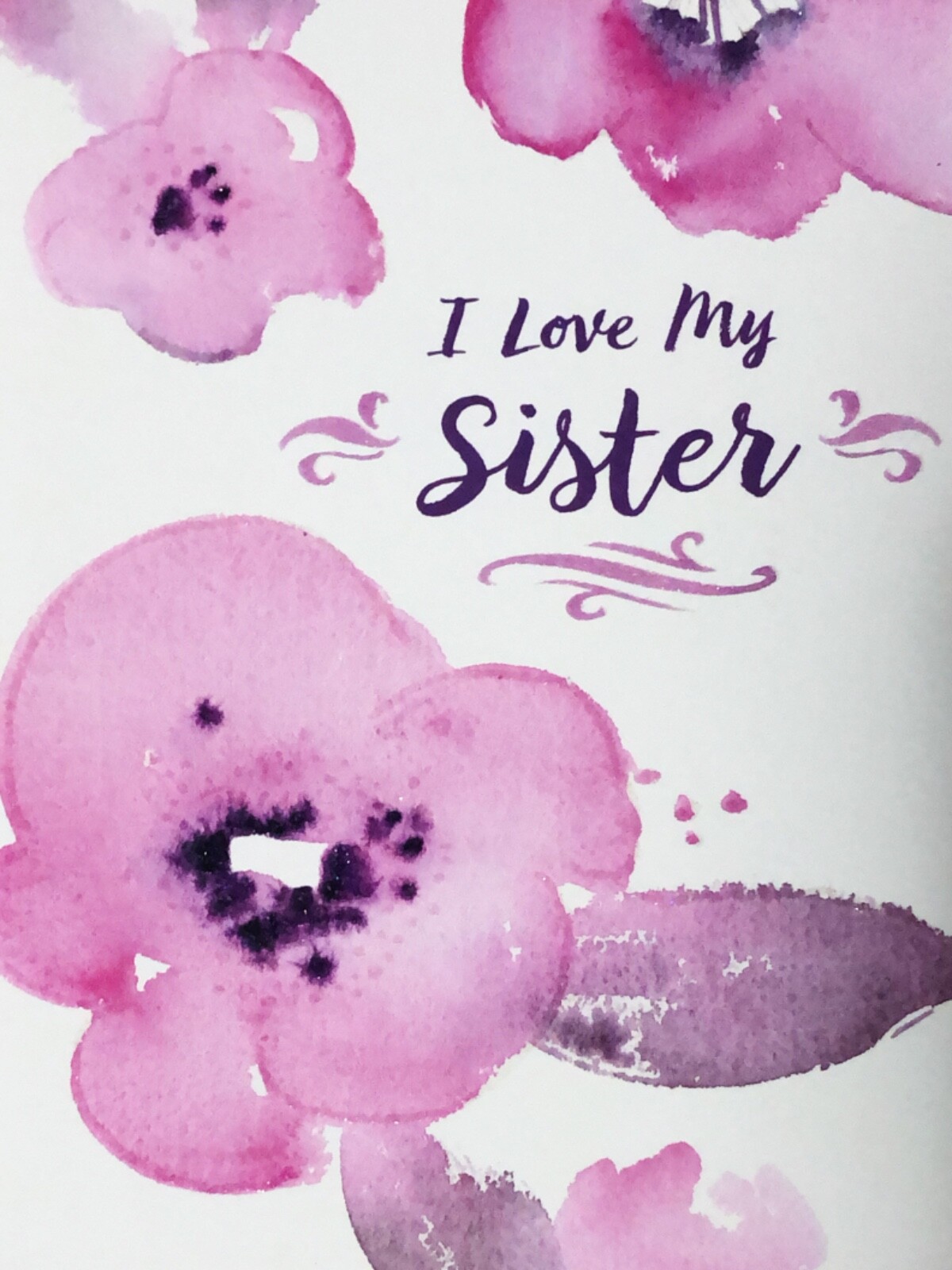 Happy Birthday I Love My Sister 5”x7” Hallmark Heartline Greeting Card