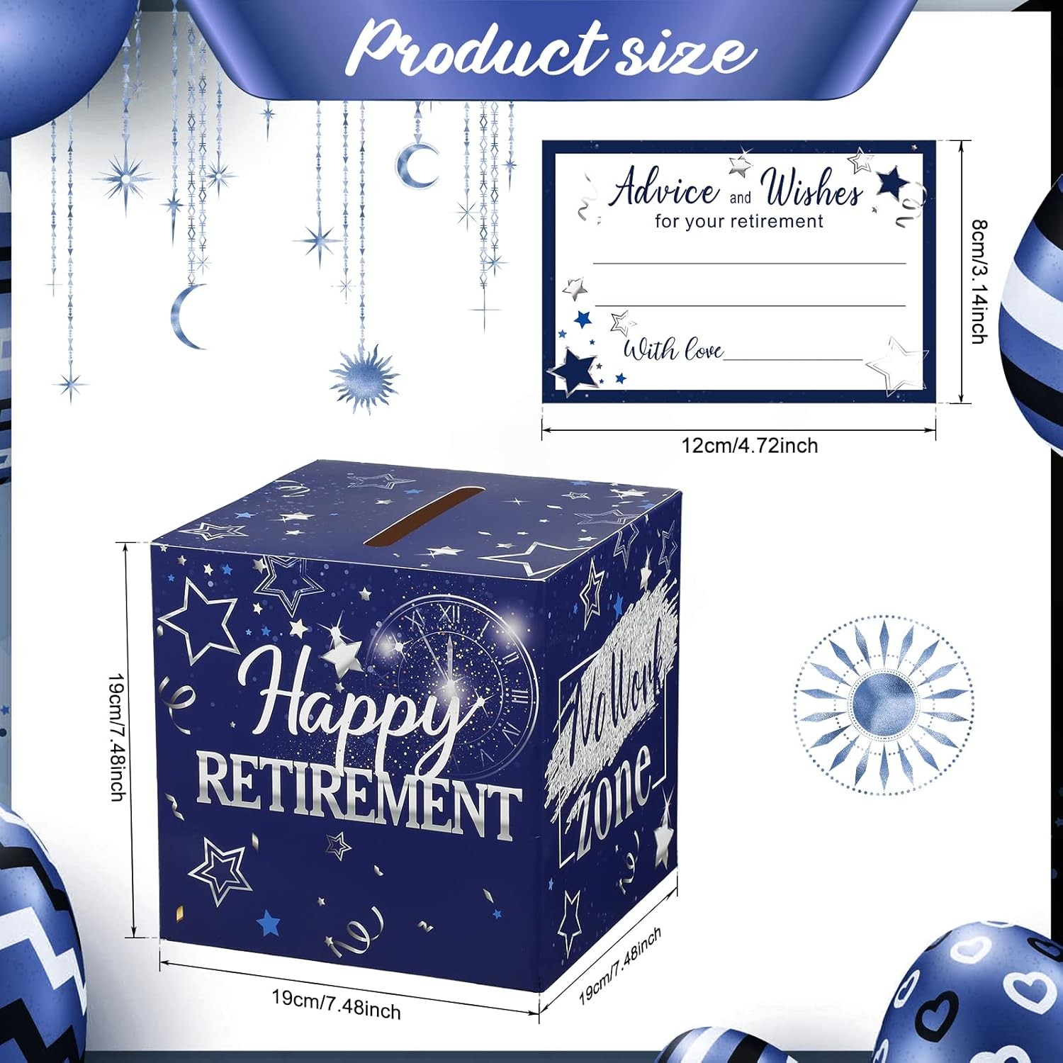 51 Pcs Retirement Card Box Happy Retirement Party Decorations Well Wishes and Ad