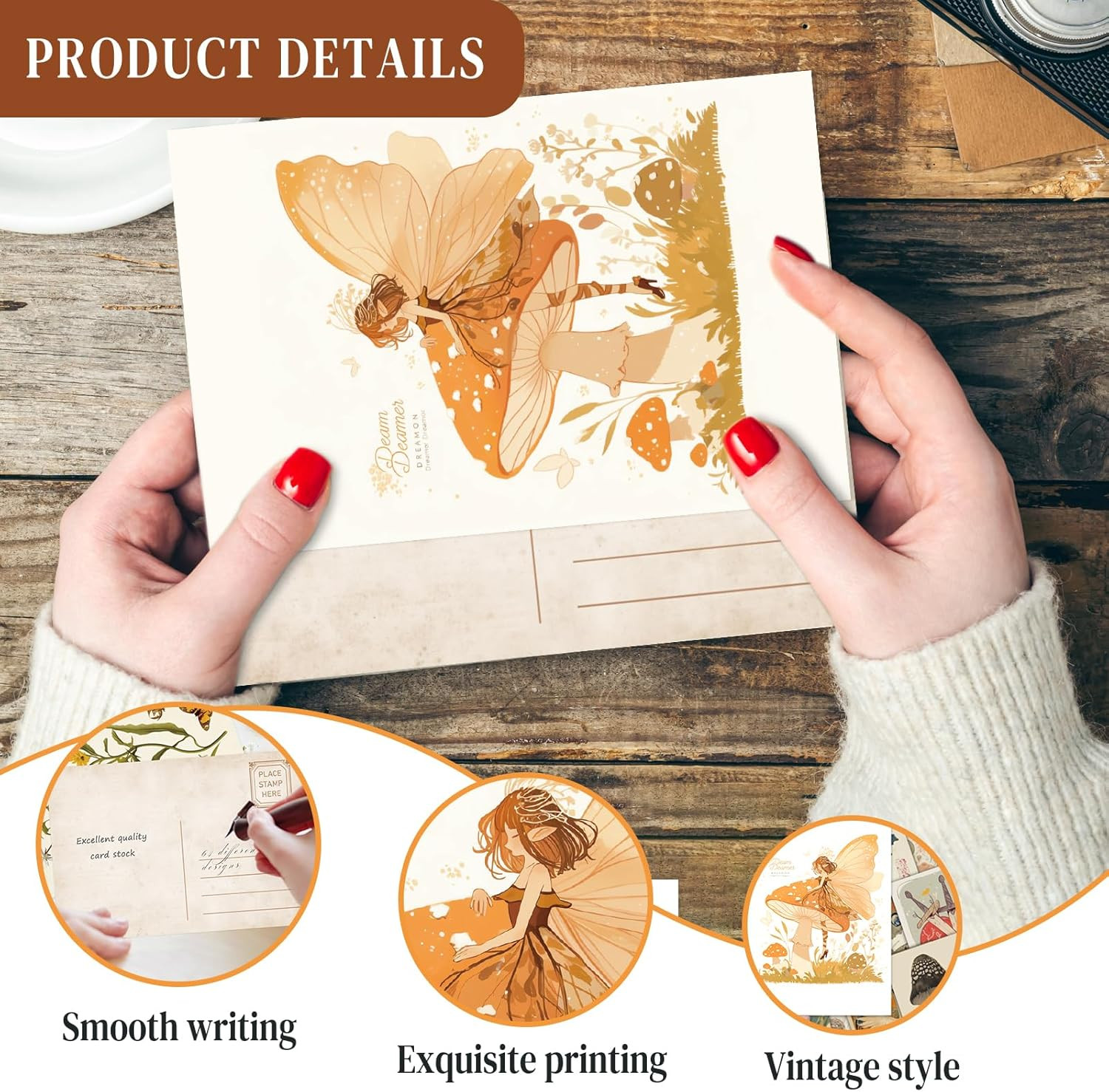 64 Pcs Vintage Collection Postcard Set, Art Postcards for Mailing, Retro Plant B