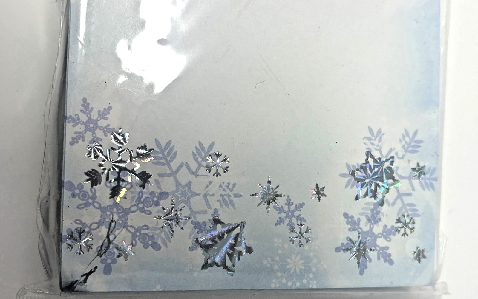 Gartner Studios Snowflake Silver Foil Accent 50 #10 Envelopes White Blue NOS