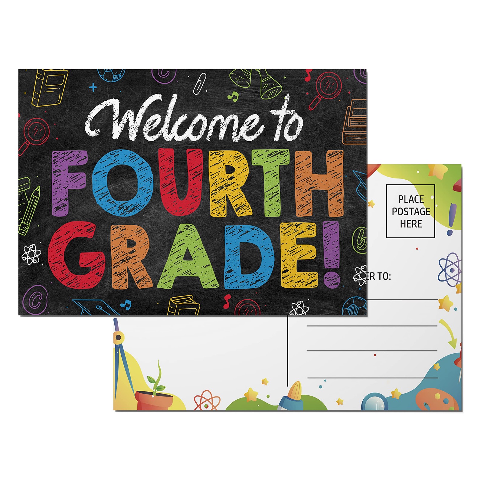 AGAPE LOVE CARDS Welcome To 4th Grade Postcards – (50 Pack) 4″X6″ Welcome Bac…