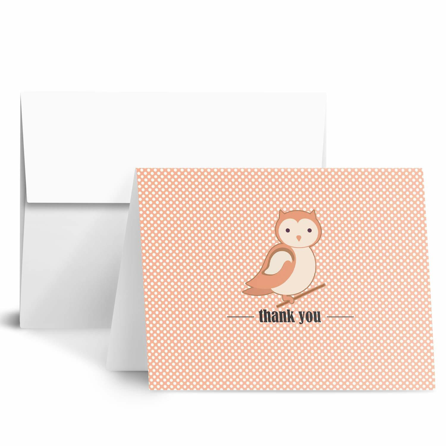 Lovely Animal “Thank You” Greeting Cards and Envelopes – A2 Size – 25 Per Pack