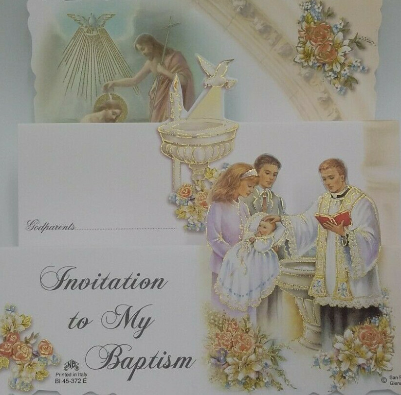 Baptism, Christening invitations, Party Favors, English, Invitaciones,Girl Boy