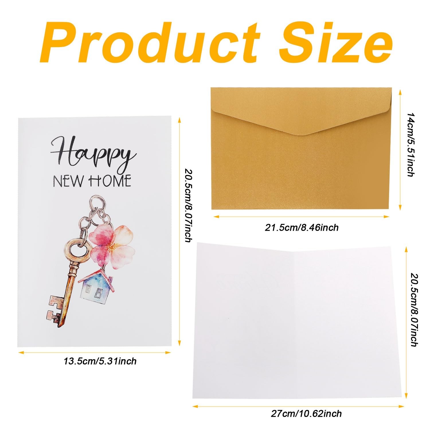 XIHIRCD New Home Card, Housewarming Greeting Card, Paper Material, 20.5×13.5cm