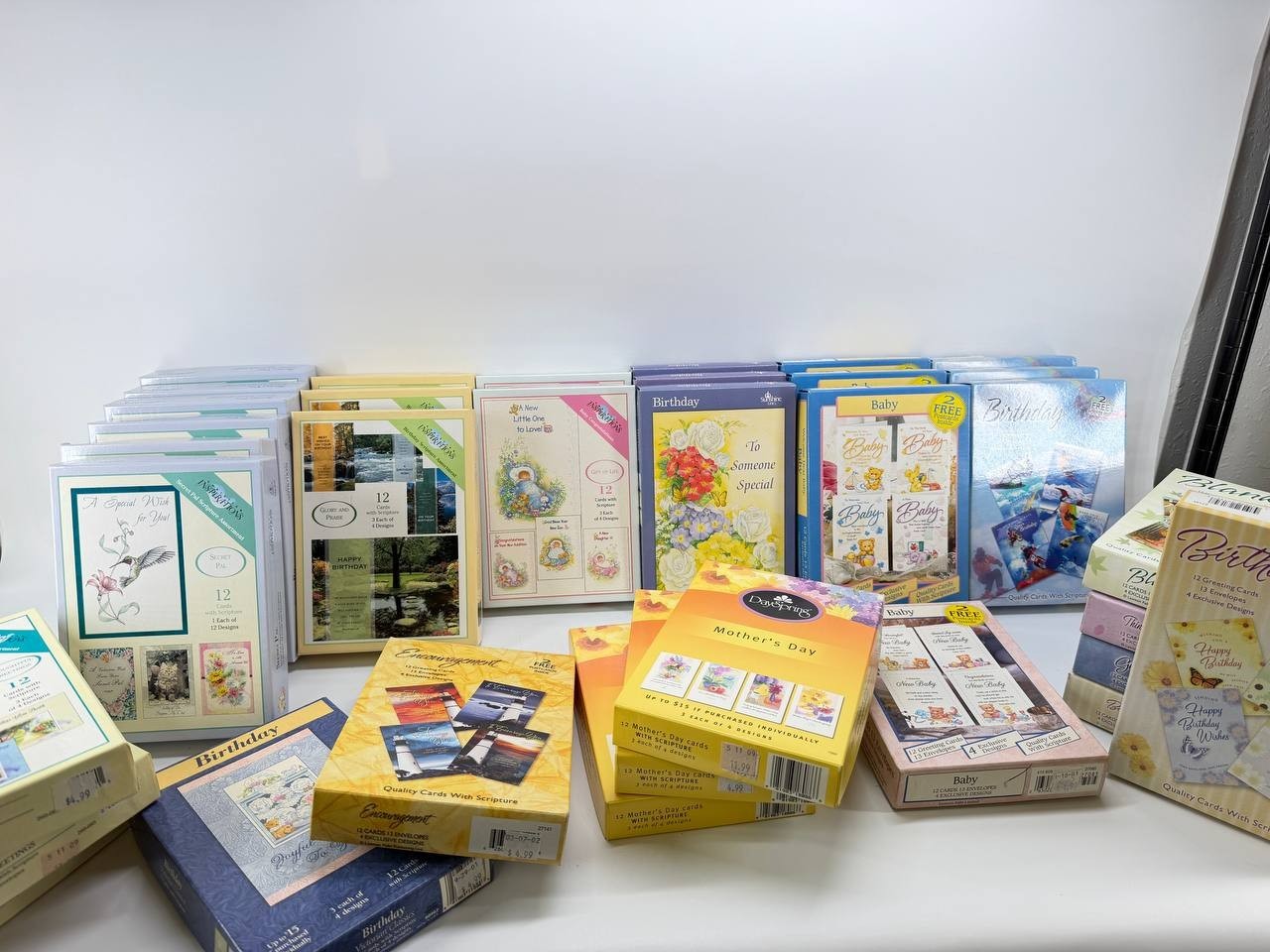 Lot of 34 New Christian Greeting Card Boxes Birthday Baby Mother’s Day 18 lb