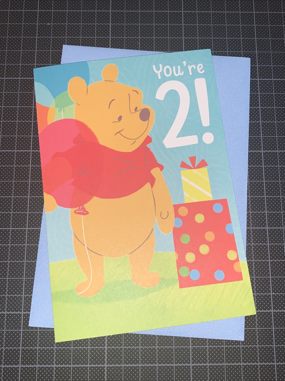 Hallmark 2nd Birthday Card: Disney Winnie The Pooh Balloon Baby Growing Cute