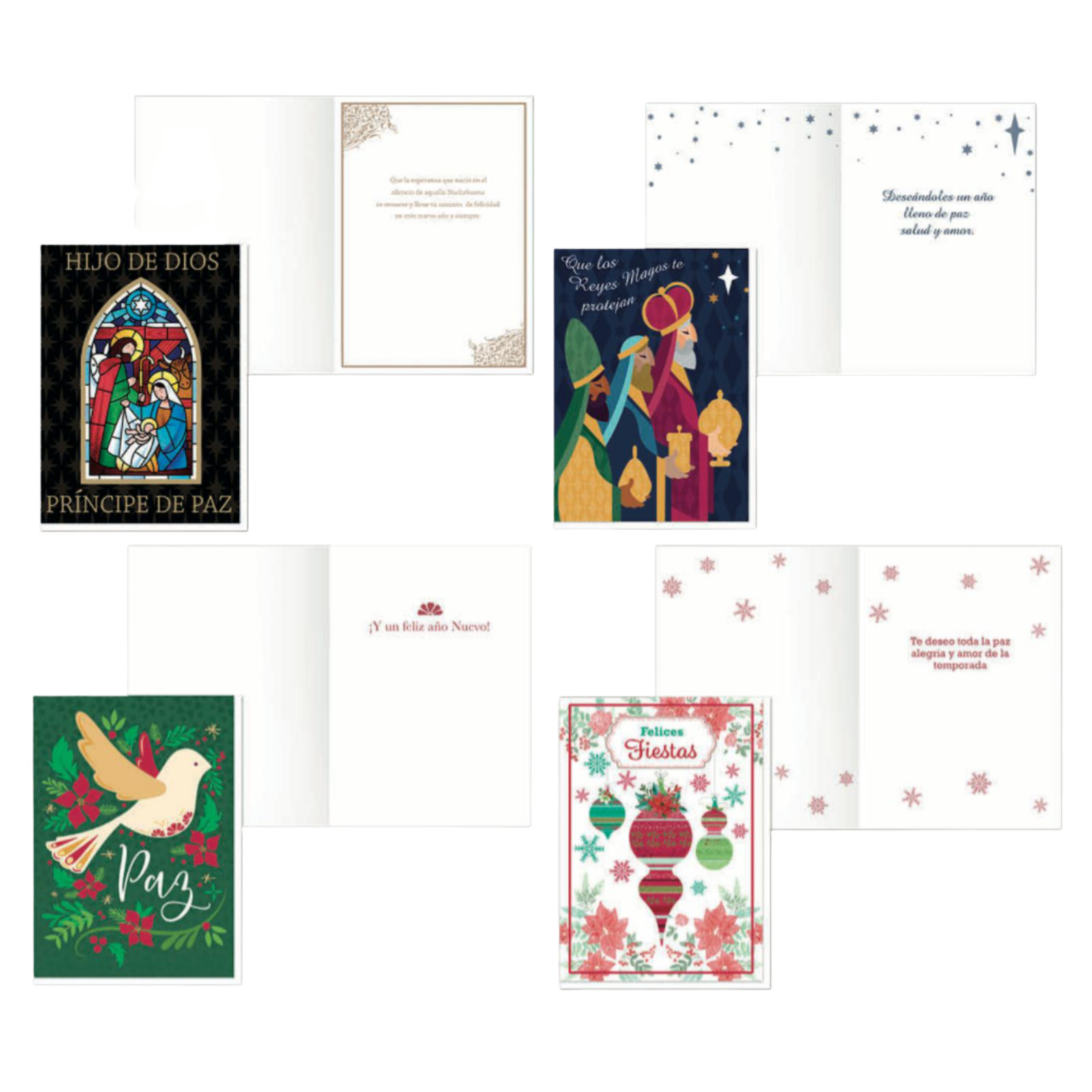 40 Count Spanish Christmas Cards – 4 Designs 10 of Each