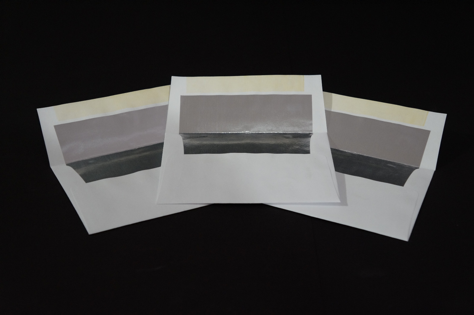 A-7 Announcement White Shiny Silver Foil Lined Envelopes – Various Quantities