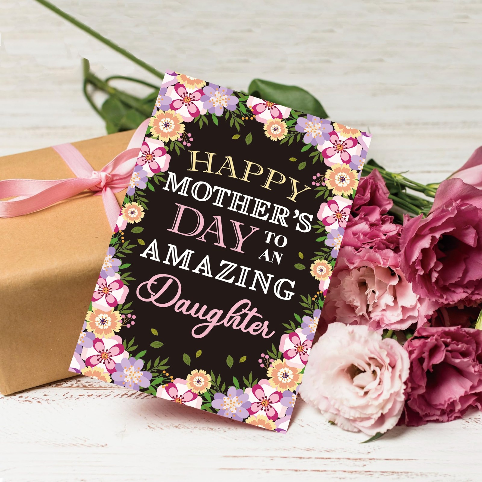 Mother’s Day Card for Daughter – Sweet Floral Mothers Day Card Gift from Mom or