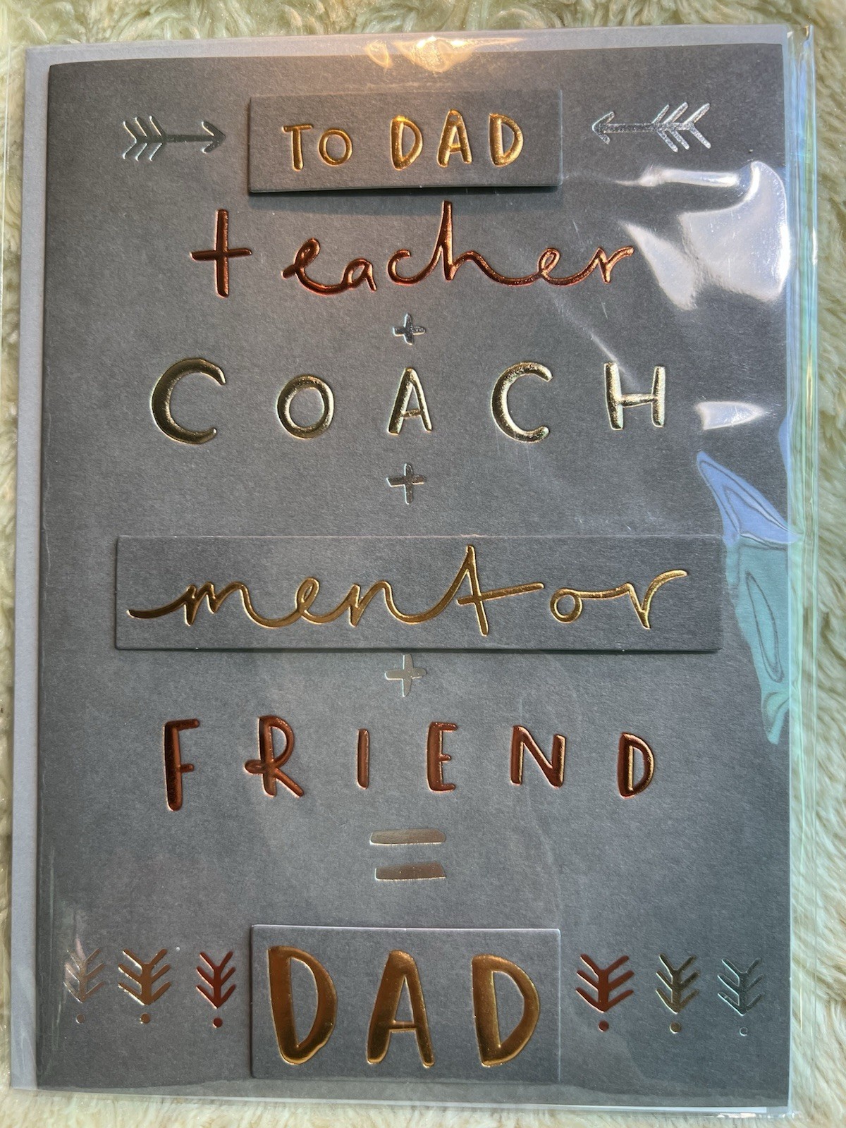 Papyrus Birthday Card DAD Teacher+Coach+Mentor+Friend=DAD I’m So Very Lucky