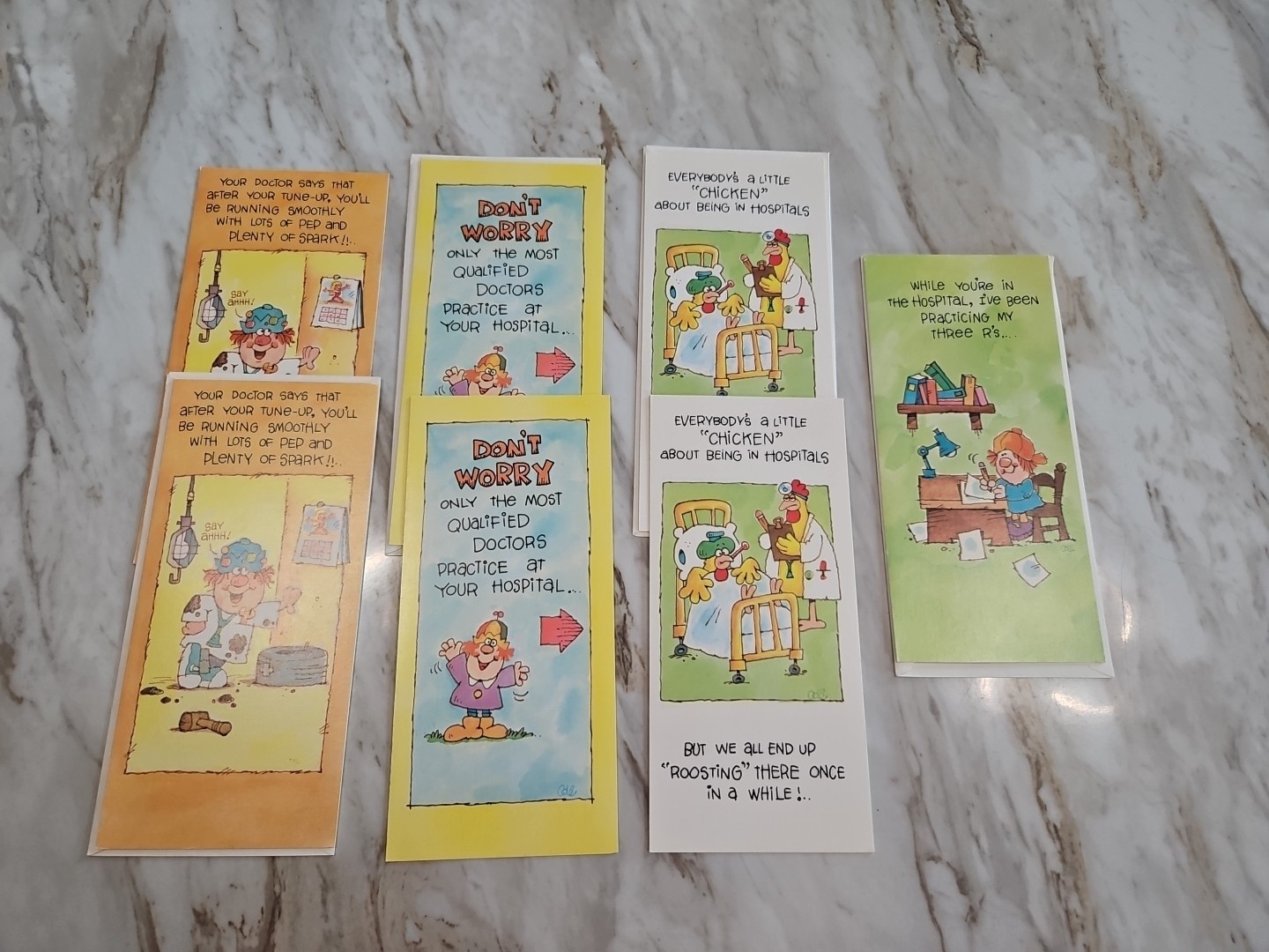 Vintage Get Well Soon Mixed Greeting Card Asst LOT of 7 Not All Have Envelopes