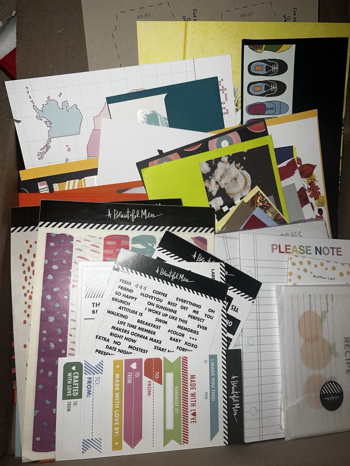 Happy Mail by A Beautiful Mess Lot 50+ Greeting Cards , Sticker Sheets, Pads