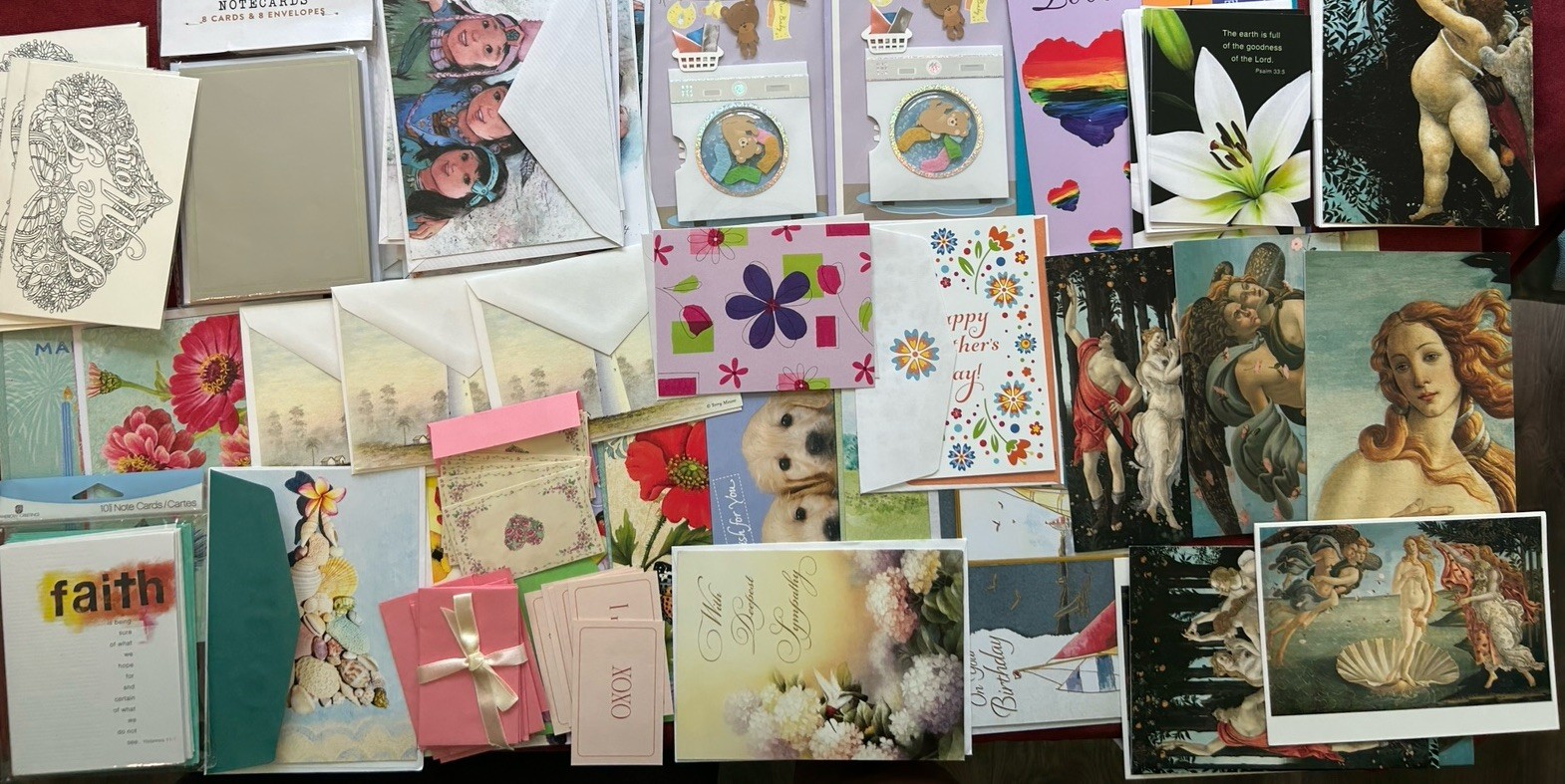 Huge Lot UNUSED Greeting & Blank Cards with Envelopes Variety Artsy Unique Lot