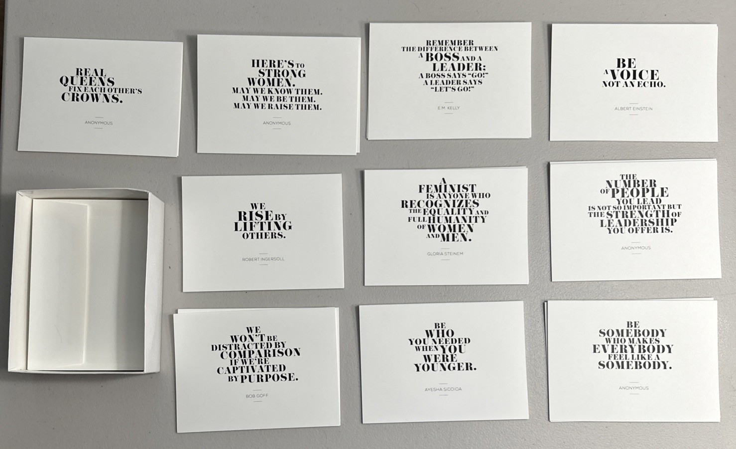 Feminist / Leadership / Support Quotes Blank Greeting Cards 4.5″ x 6.25″ Cream