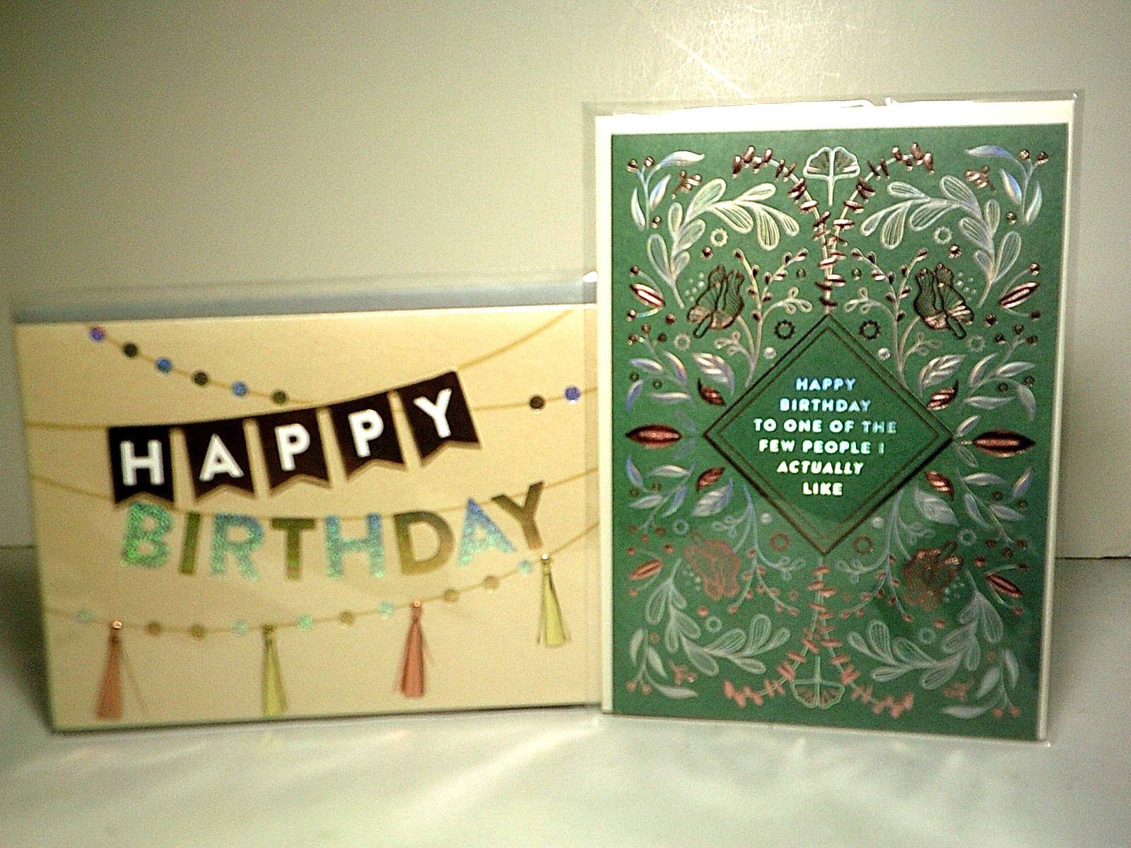 Papyrus 3D Birthday Card Shiny Banner Tassels Foiled Floral 1 of People I Like