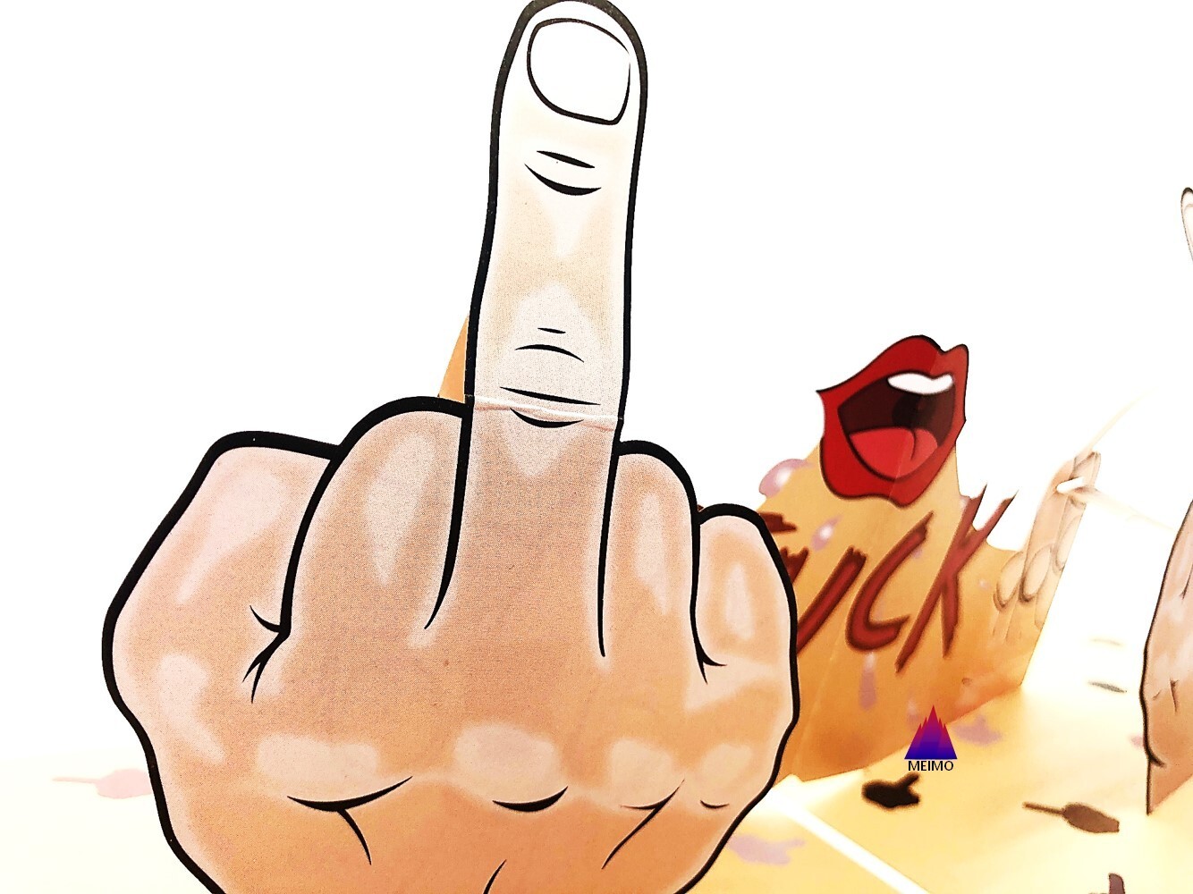 3D Pop Up Greeting Card Bad Inappropriate Humor Fun Finger Adult Rude Prank Gift