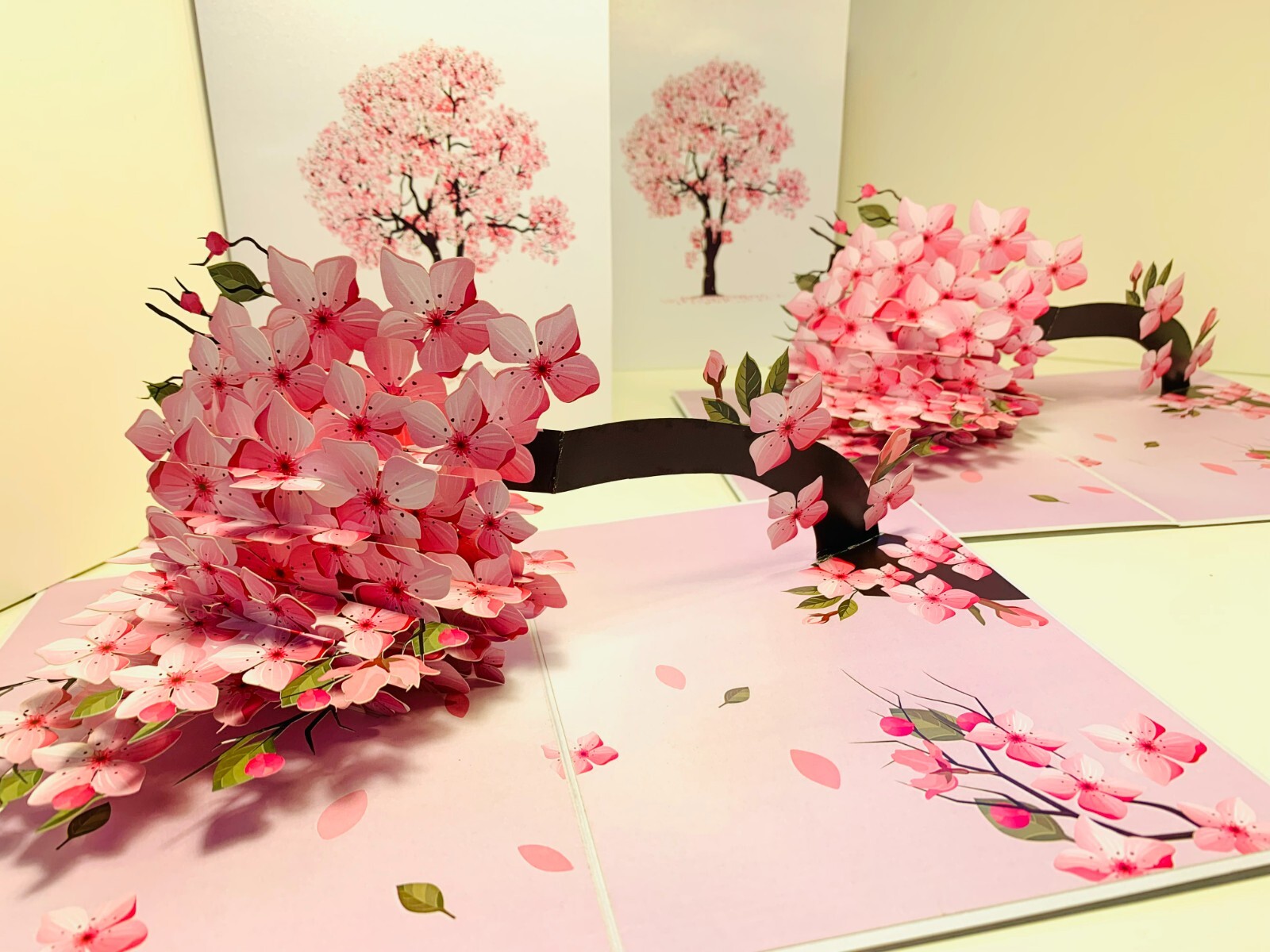 Origami Pop Cards Japan Cherry Blossom Tree Sakura Pop Up Greeting Card Birthday