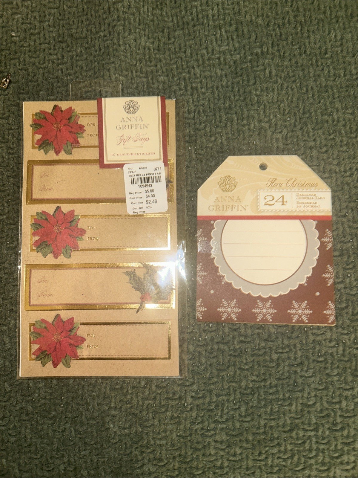 Anna Griffin Flora Christmas Journal and Gift Tags New In Box