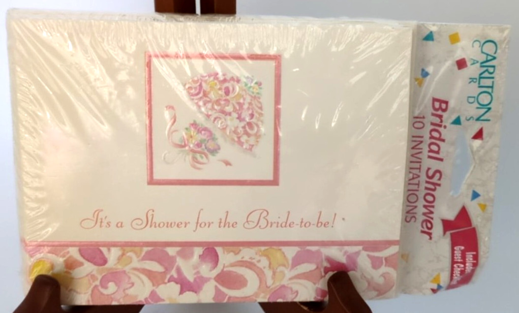 Vintage 1980s Carlton Cards Bridal Shower Invitations And Envelopes 10 Pack NOS