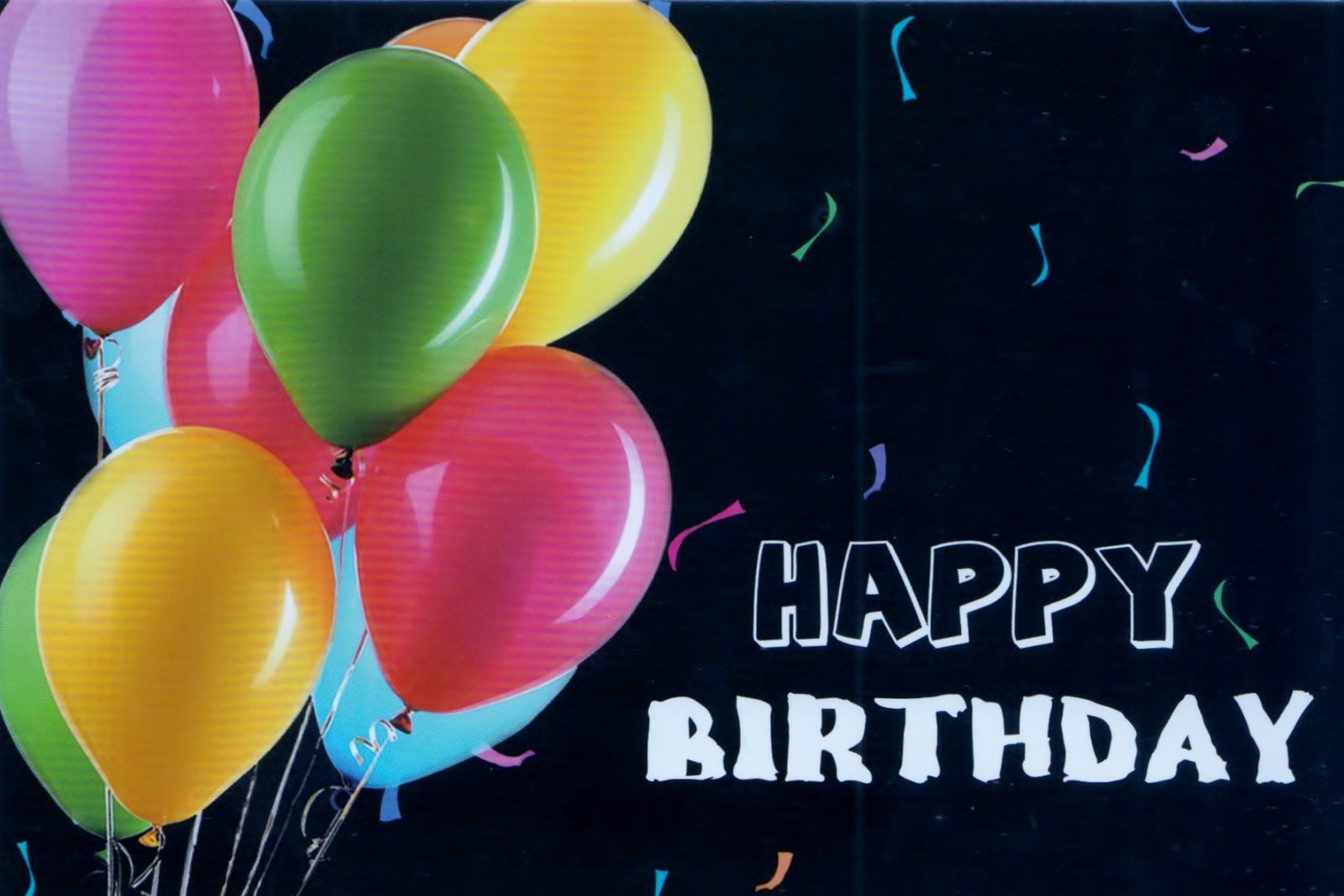 Birthday Colorful Balloons Confetti 1 Card 1 Envelope Greeting Card