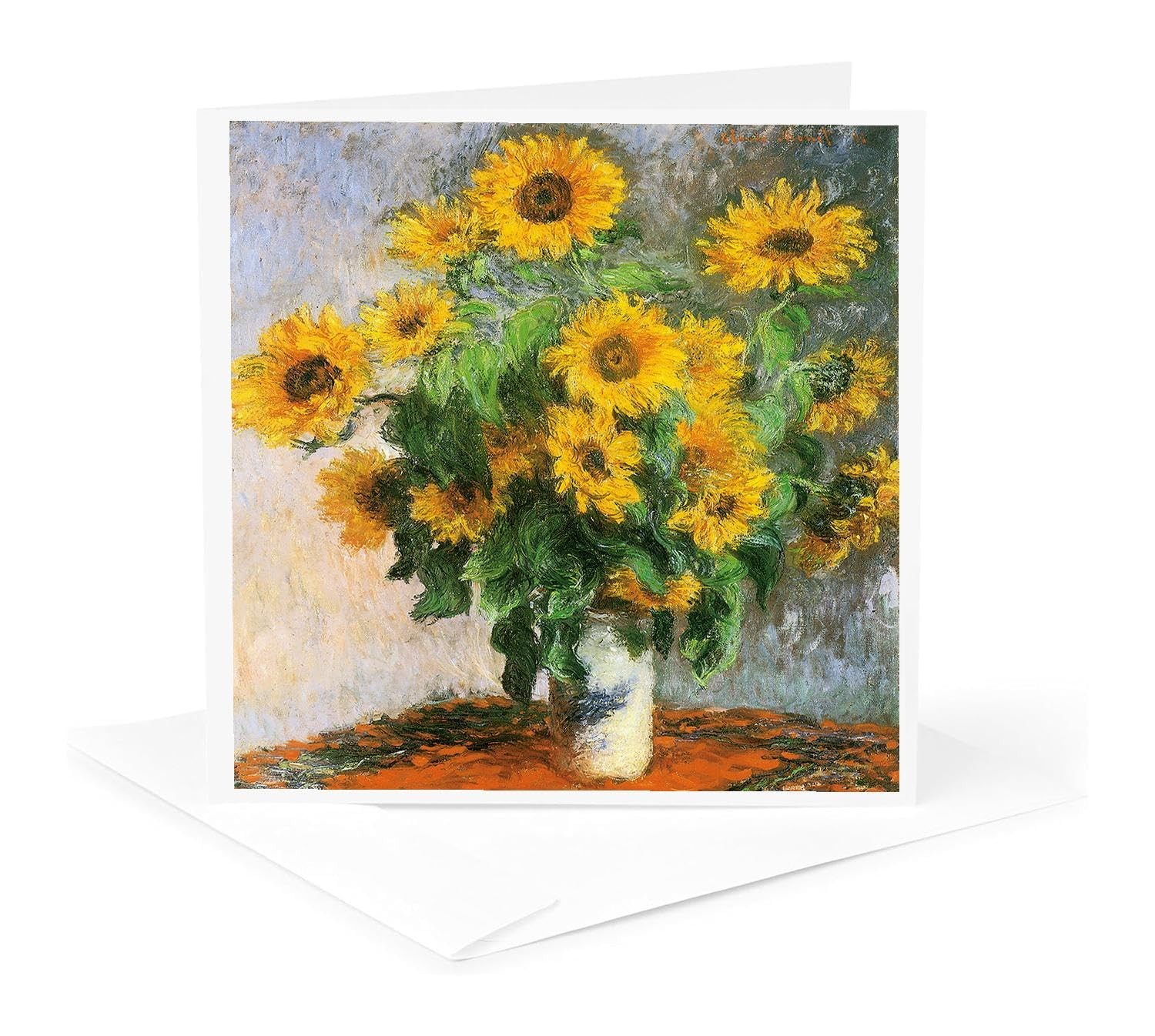 Sunflowers by Claude Monet, 1881 Still Life – Greeting Card, 6 x 6 inches,single