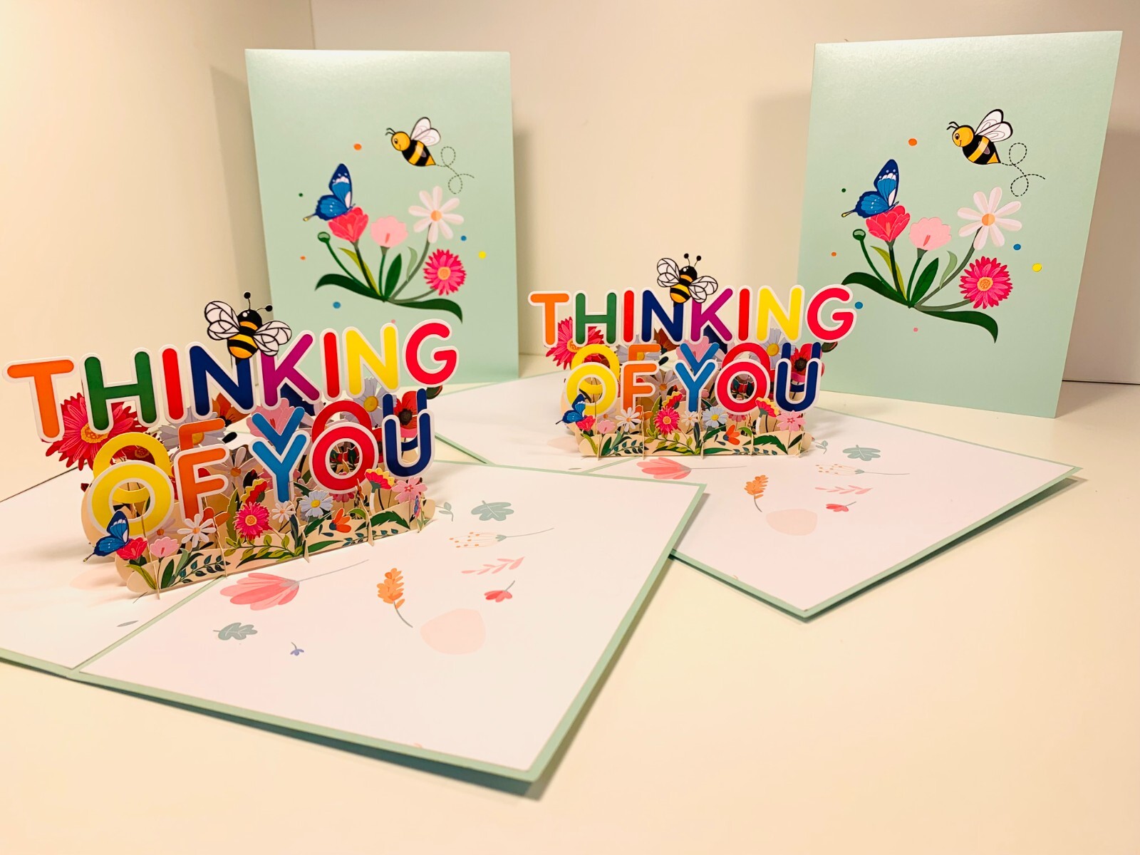 Origami Pop Cards Sweetheart Spring Garden Flowers THINKING OF YOU Card Love