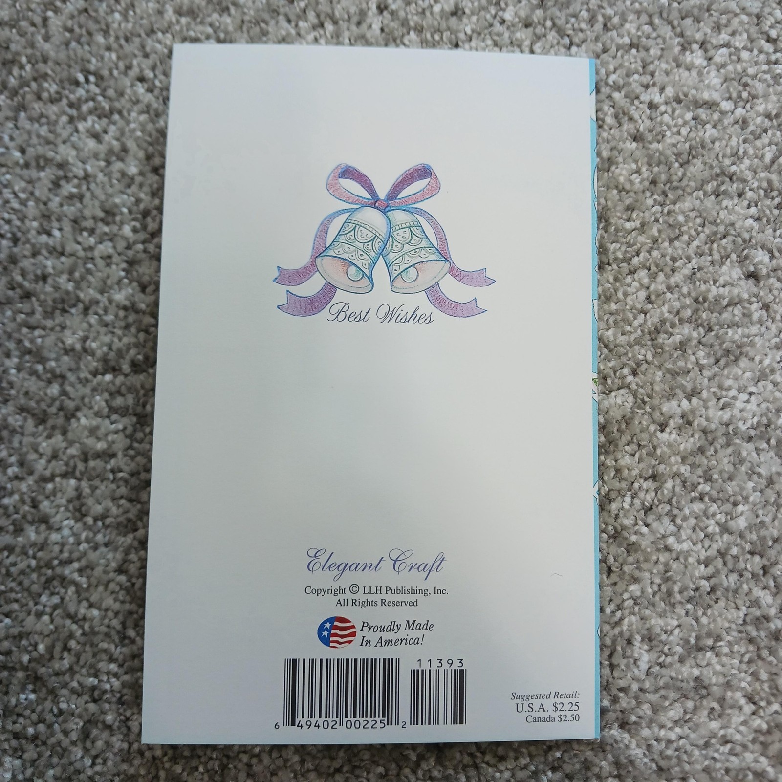 Elegant Craft Engagement Greeting Card Blue Floral Contemporary Envelope USA